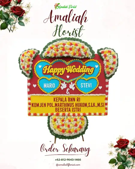 Papan Bunga Pernikahan Melintang